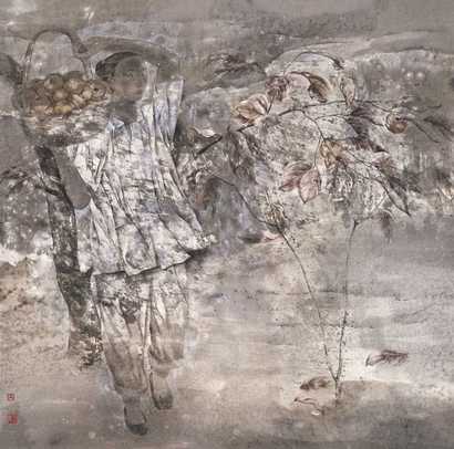 张静伯 2003年作 秋 镜心